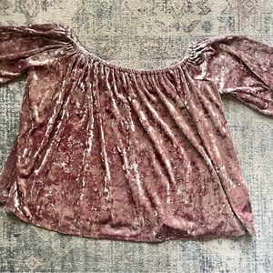 American Eagle Velvet off the shoulder blouse size Small